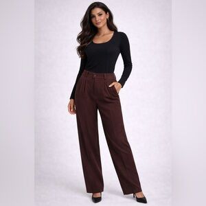 💜a new day Women's Wide Leg Pants - Dark Brown